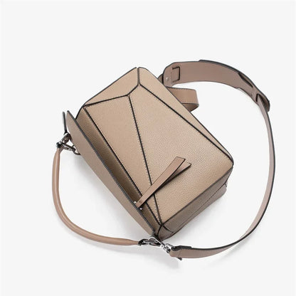 New Simple PU Geometric Handbag Women's Crossbody Bag Large Capacity Lightweight Doctor Bag Versatile Business Casual Style