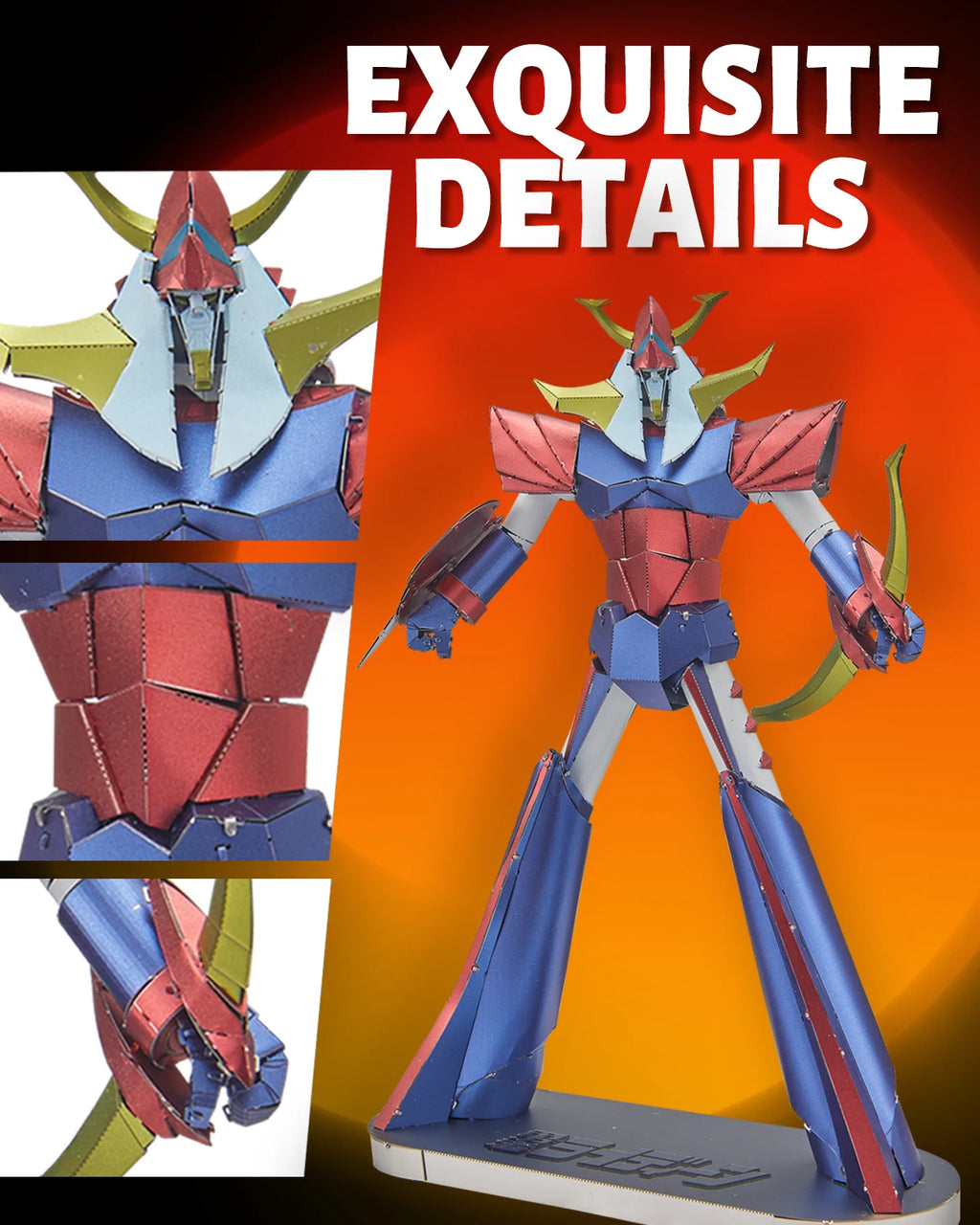 Piececool 3D Metal Model Kits Reideen Mecha Puzzle 3d Metal Jigsaw DIY Assembly Model Kits for Adult Collection