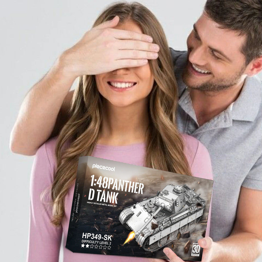 Piececool 3D Metal Puzzles 1:48 Panther D Tank Model Toys Assembling Jigsaw DIY Set for Adult