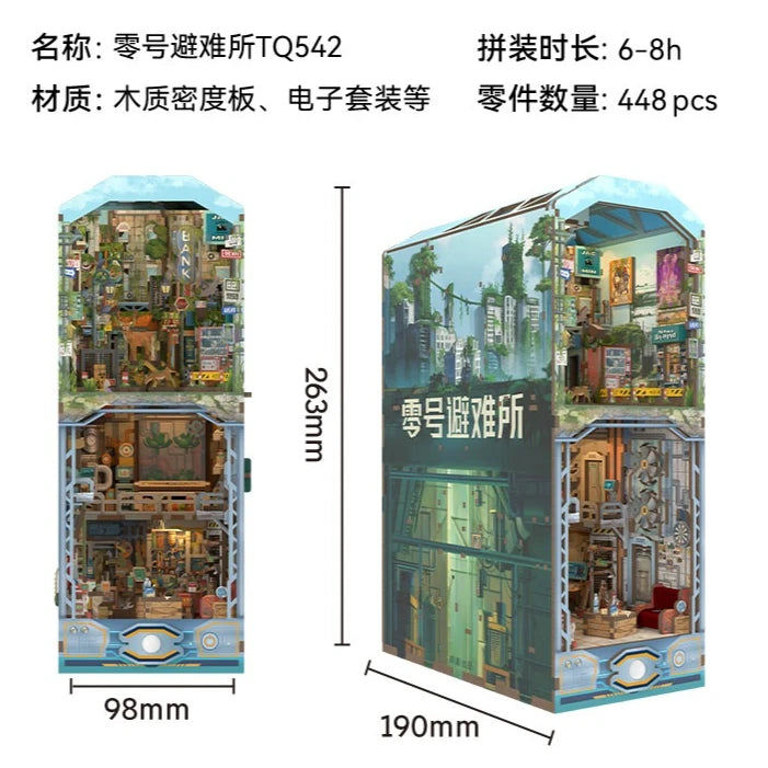 Tonecheer Monet Giverny Garden DIY Book Nook Bookend Diorama Model Kit 3D Wooden Puzzle Dollhouse Decoration Birthday Toys Gifts