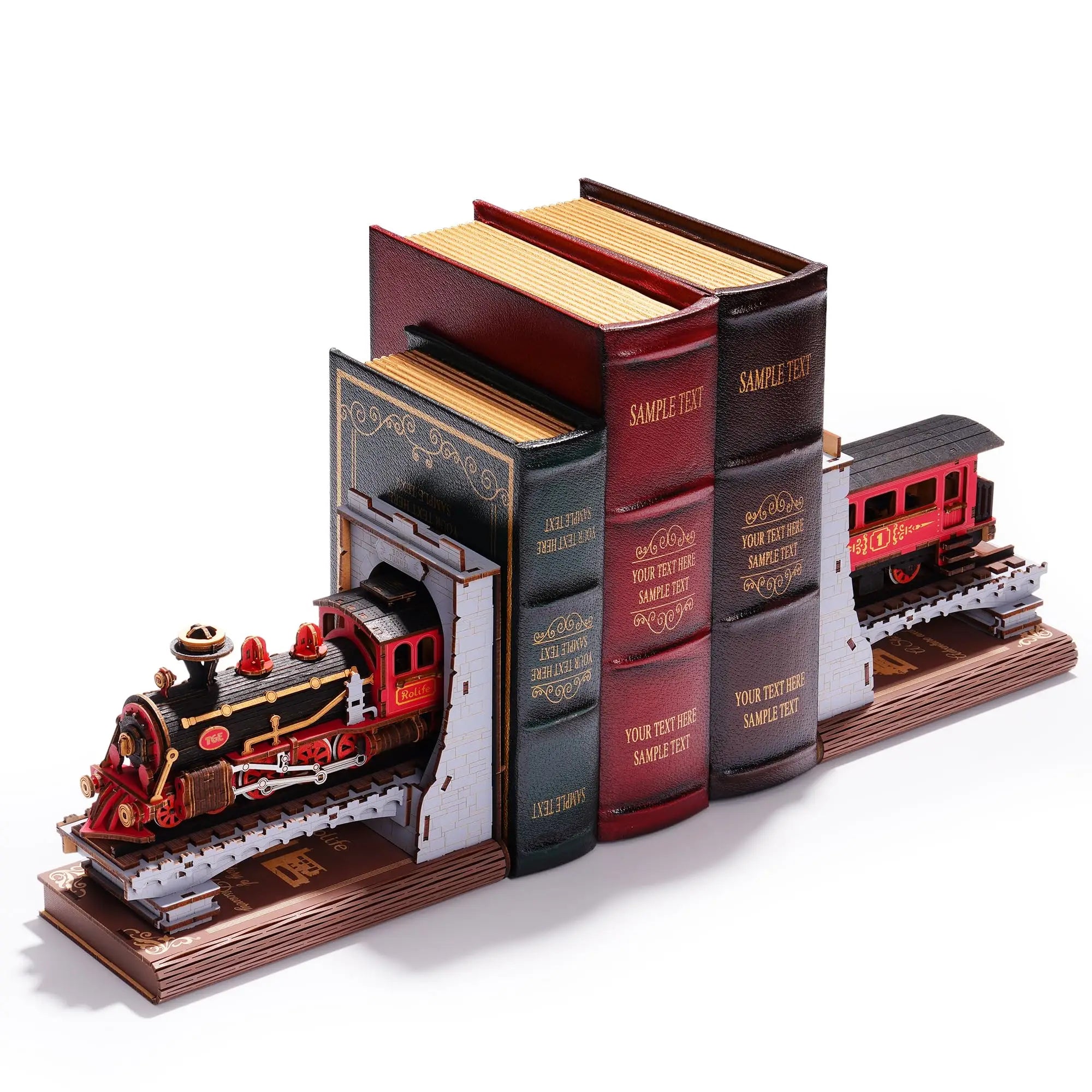 Robotime Rolife Century Train DIY Book Nook Bookshelf Home Decoration Perfect Gifts Choice for Family Pre-colored Toys TGE01