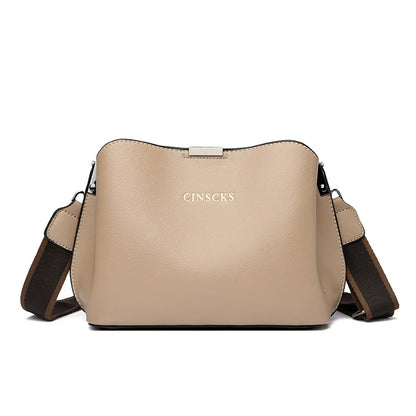 3 Layer Large Capacity Fashion Women's Shoulder Bag High Quality Soft Leather Female Handbag Luxury Designer Girl Crossbody Bags