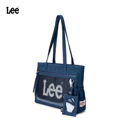 LEE Retro Women's Handbag Denim PVC Hand Bag Ladies Crescent-Shaped With Internal Brand Zipper Pocket Travel Daily Use сумка