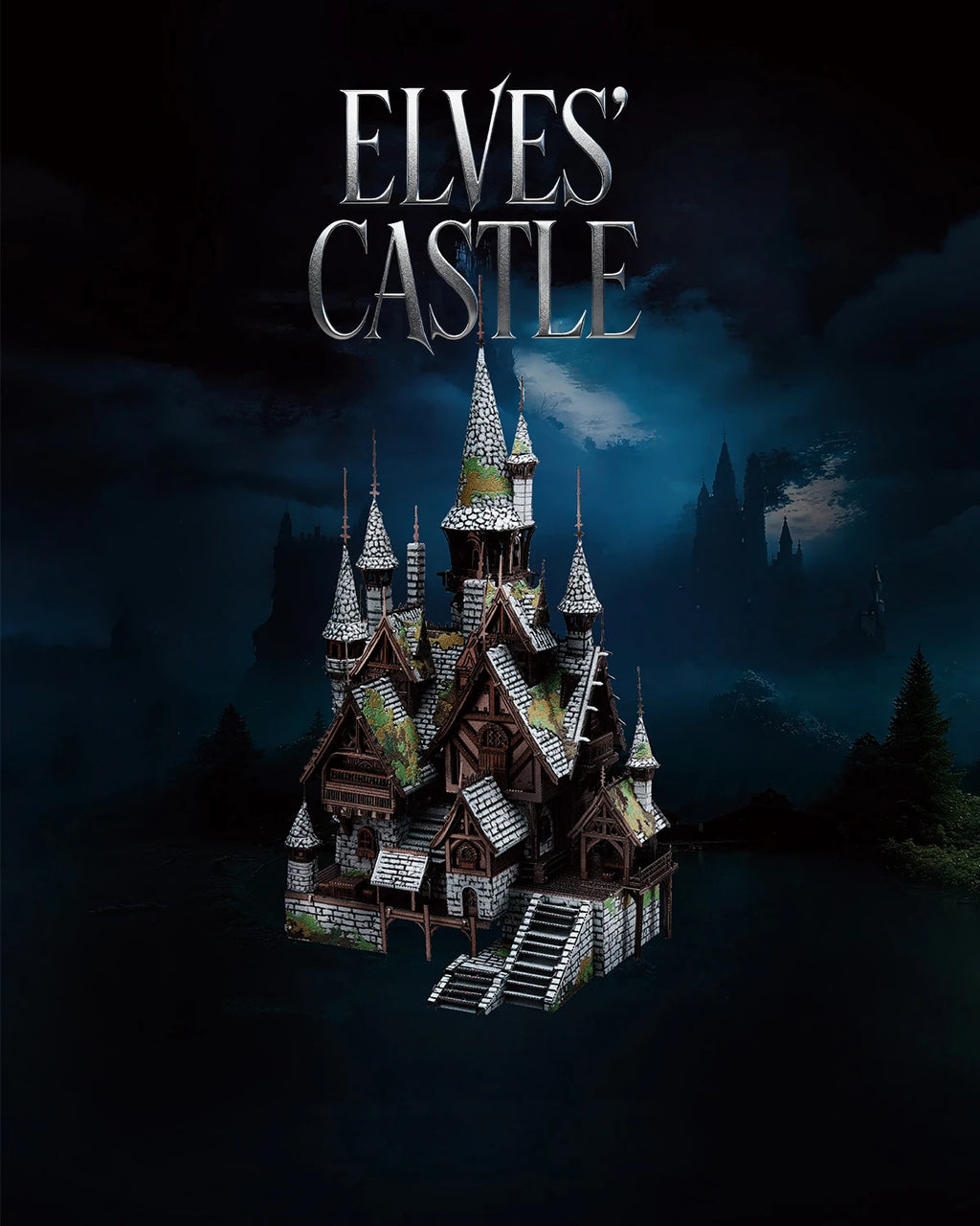 Piececool 3D Puzzles for Adult Elves' Castle Assembly Metal Model Kits DIY Crafts Brain Teaser Gifts for Birthday