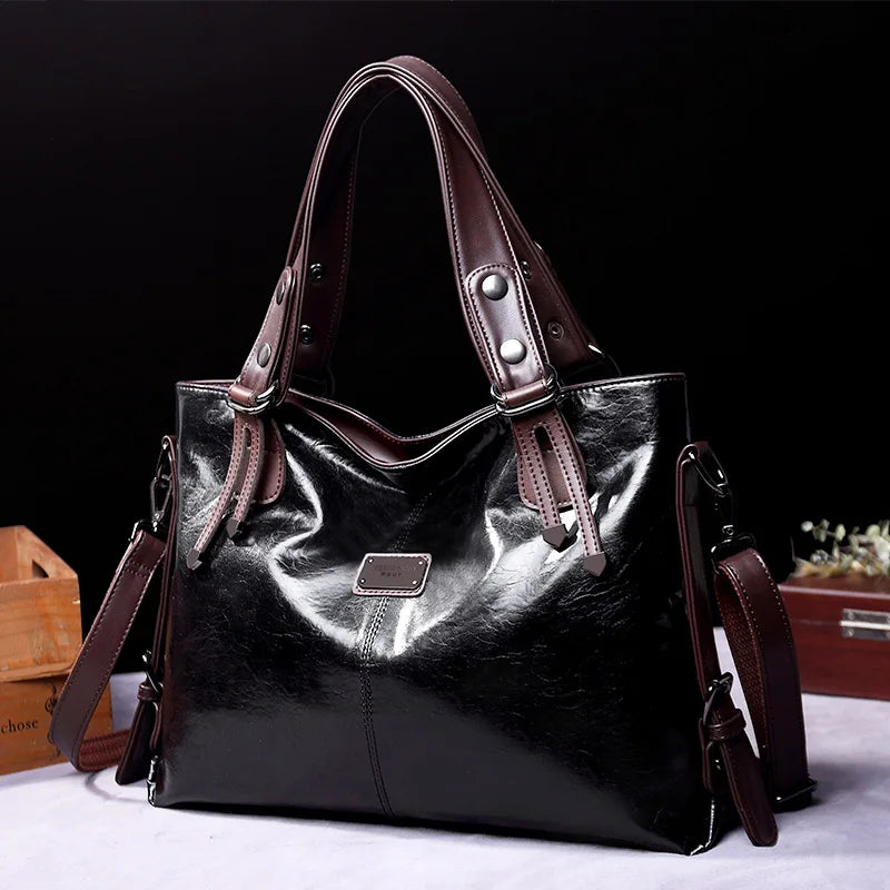 New Fashion Casual Tote Bag Women Handbags Soft Leather Shoulder Bags  For 2023 Ladies Vintage Big Capacity Crossbody Hand Bag