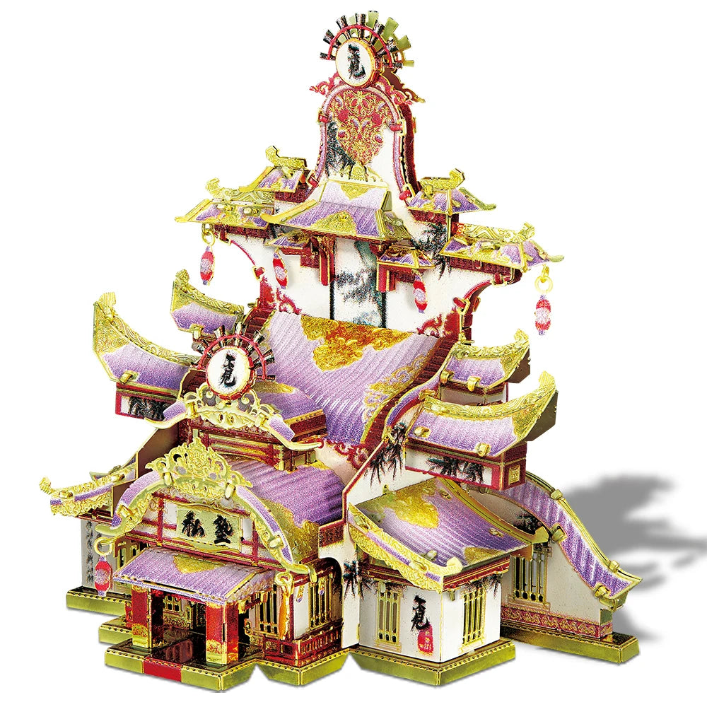 Piececool 3D Metal Puzzles Chinese Ancient Buildings Assembly Model Kit Brain Teaser Jigsaw Toy for Home Decoration