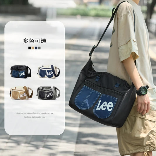 LEE Women Casual Zipper Shoulder Bag Oxford Waterproof Crossbody Bags With Hidden Zipper Pocket For Travel Business Daily Use