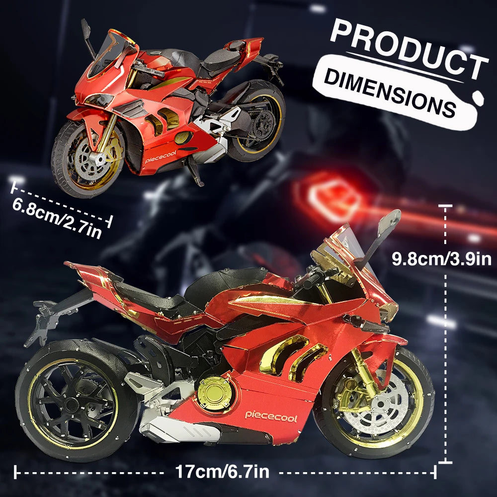 Piececool 3D Metal Puzzles Gifts Motorcycle III Assembly Model Kits DIY Toys for Teens Jigsaw 218pcs