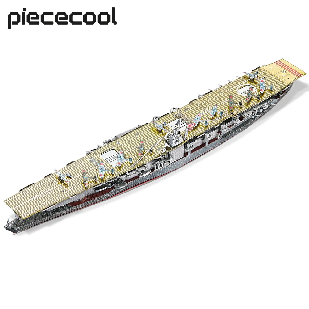 Piececool 3D Metal Puzzle Teens Akagi Aircraft Carrier Model Kits Japan Battleship DIY Jigsaw Toy