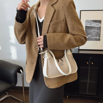 Fashionable Casual Women's Shoulder Bag Color Block Winter Hot Sale Of The Season Korean Style Simple Minimalist Handbag Crossbo