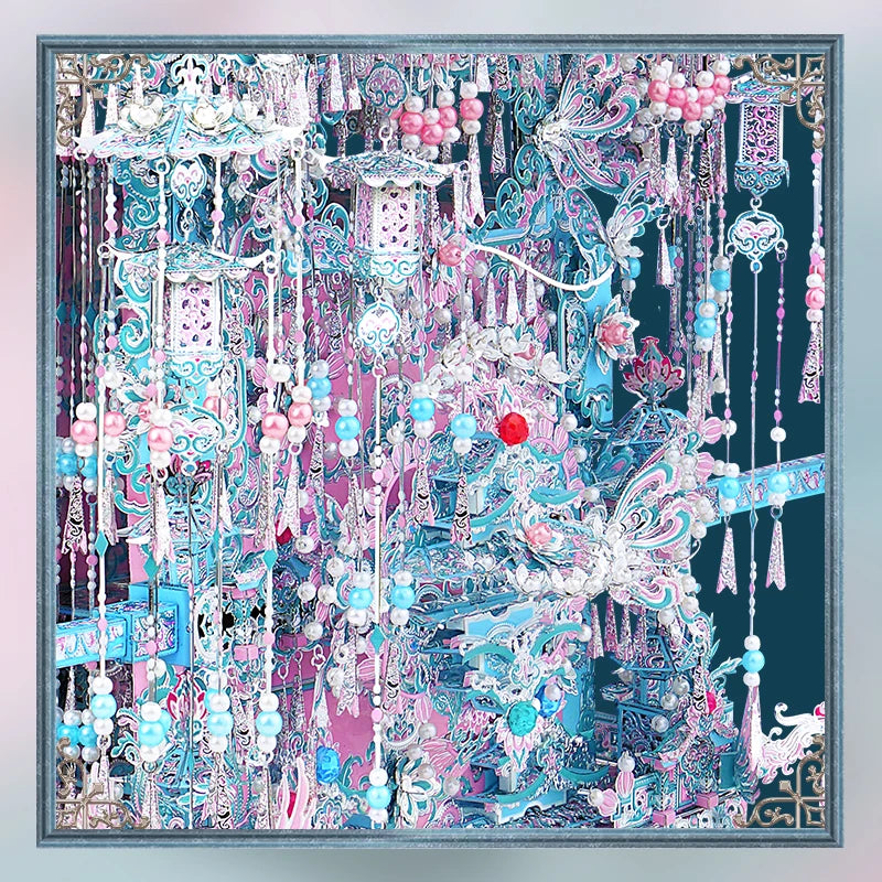 Piececool 3d Metal Puzzles Pearl-pink Bridal Sedan Chair 3D Metal Model Kits for Adult Brain Teaser Diy Crafts for Home Decor