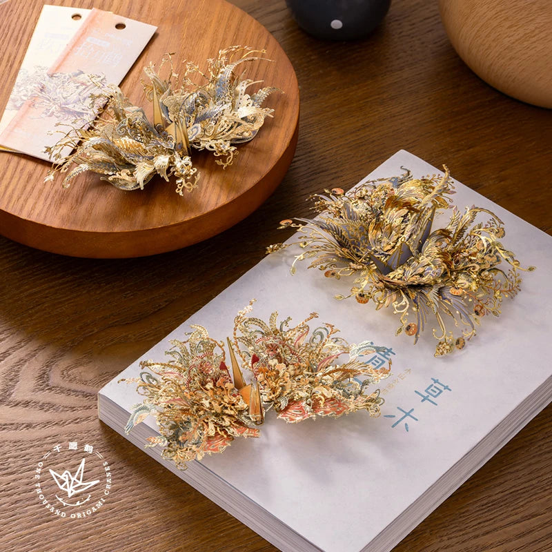 Piececool 3D Metal Puzzles August Wish Cranes Assembly Metal Model Kit for Adult Home Decoration