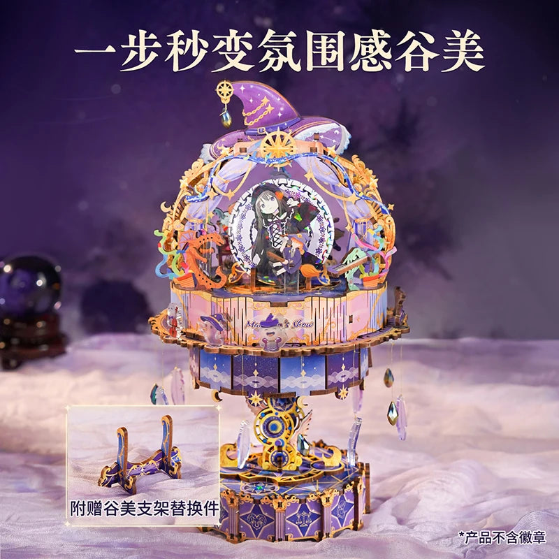 Tonecheer Steam Fantasy Colorful Lights Building Blocks Dollhouse Diorama Model Kit DIY 3D Wooden Puzzle Decoration Toys Gift