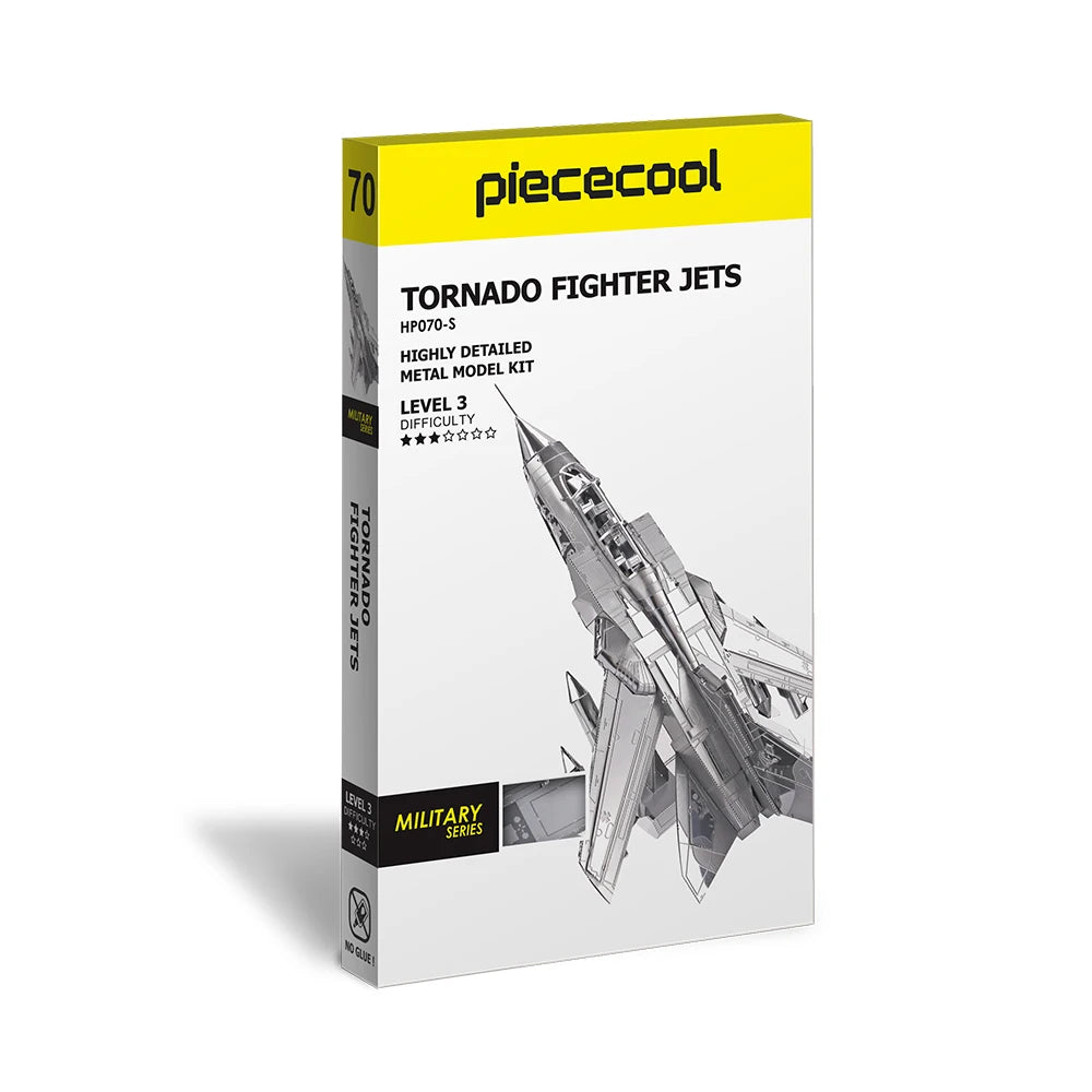 Piececool 3D Metal Puzzles Tornado Fighter Jetst Model Building Kits for Adult DIY Teens Creative Toys