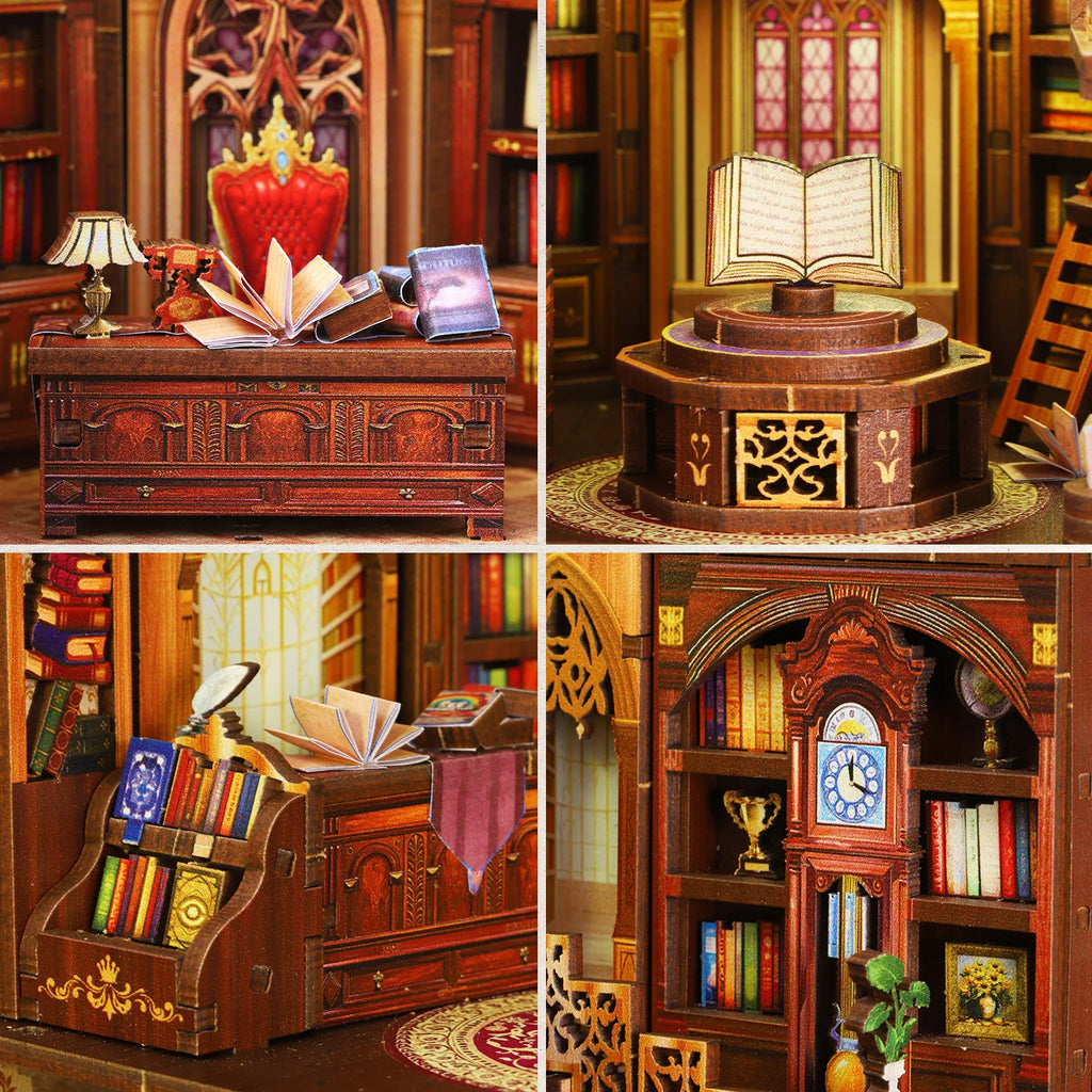 3D DIY Wooden Book Nook - Wanguo Bookstore Model Kit, Creative Handmade Gift for Christmas & Black Friday