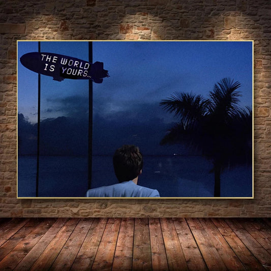 Scarface The World Is Yours Classic Tony Montana Movie Success Motivational Canvas Poster Wall Art Pictures Home Interior Decor