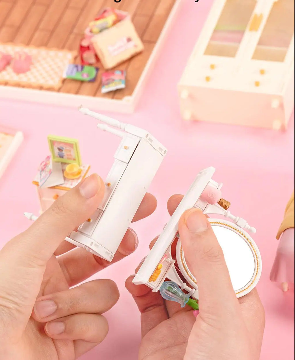 Robotime Rolife 3D Puzzle Model Super Store Series Lovely Pink Bedroom Plastic DIY Miniature House Kit Building Blocks Kits