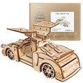 Ury 3D Wooden Puzzle Truck Sports Car Off-Road Unloading Movable Retro Vehicle Assembly Model DIY Decoration Gift for Kids