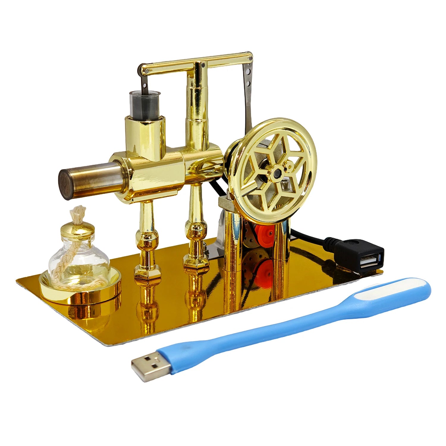 Hot Air Single Cylinder Stirling Engine Generator Physics Popular Science Production Invention Collection Toy