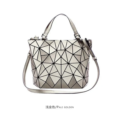 Luminous  big bag Holographic reflective geometric bags for women 2024 Quilted Shoulder Bags female Handbags bolsa feminina