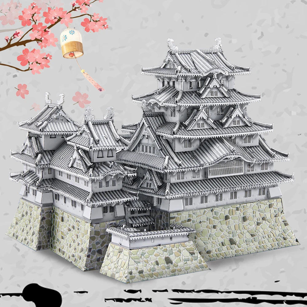 Piececool 3D Metal Puzzles Himeji-jo Castle Assembly Model Kits DIY Jigsaw Toys for Adult Gifts and Home Decoration