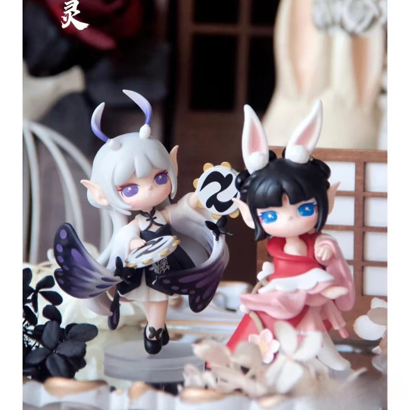 New Suri Peach Blossom Nine Elves Series Blind Box Action Figure Toys Elfin Children Robotime Cartoon Decor Toys Birthday Gift