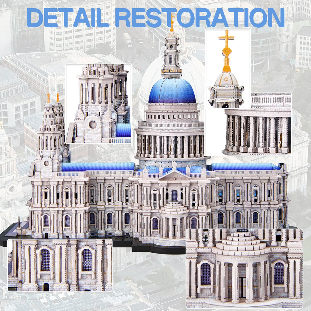 Piececool 3D Metal Model Kits St. Paul's Cathedral Metal 3D Puzzles Jigsaw DIY Kit Crafts for Home Decoration Best Gifts