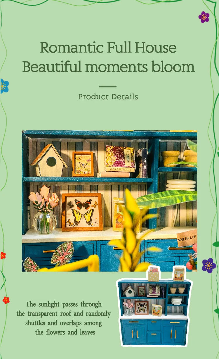 3D DIY Miniature Greenhouse Assembly Kit - Creative Micro-Landscape Model for Birthday & Christmas Gifts (Black Friday Deal)