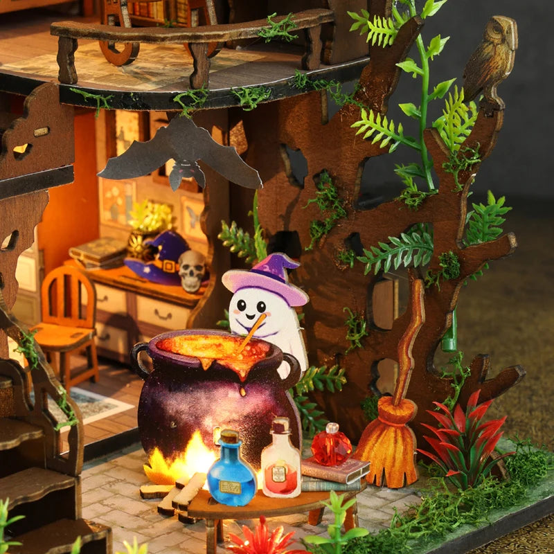 DIY Magic Mansion Villa - Wooden 3D Puzzle House Kit, Halloween Creative Gift & Collectible Home Decor