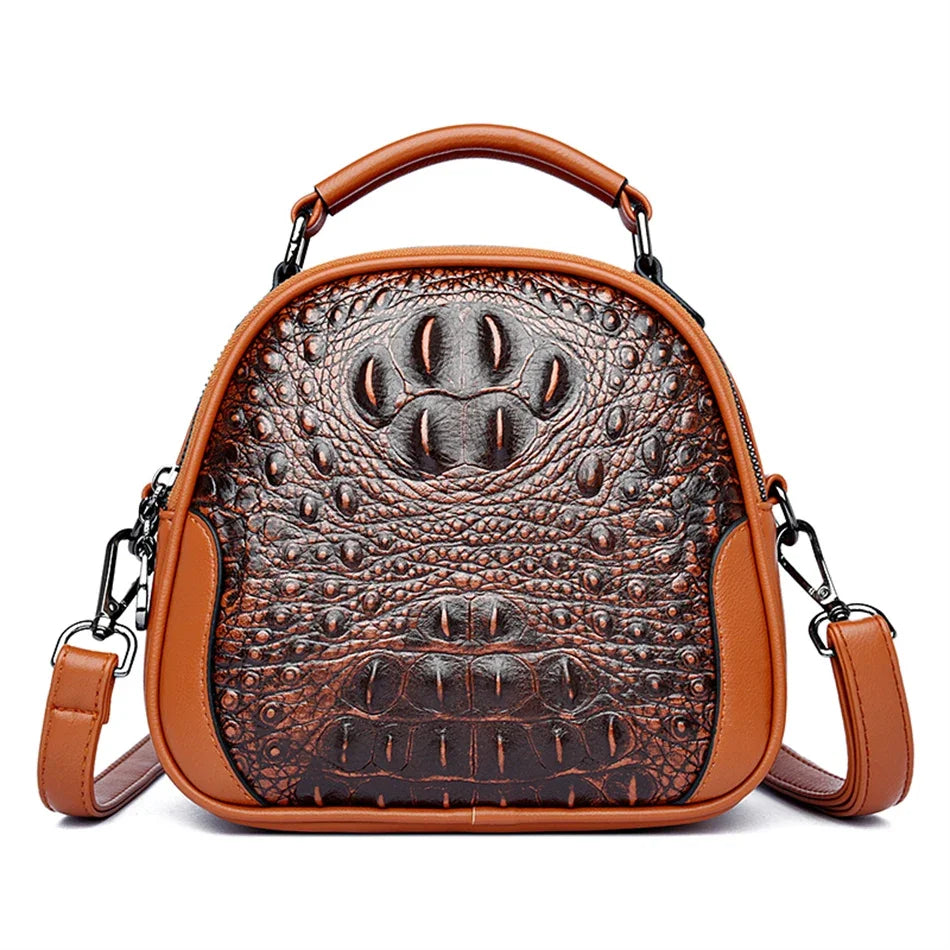 Brand Crocodile Leather Crossbody Bags for Women 2024 Female Shoulder Messenger Sac Luxury Designer Ladies Handbags and Purses