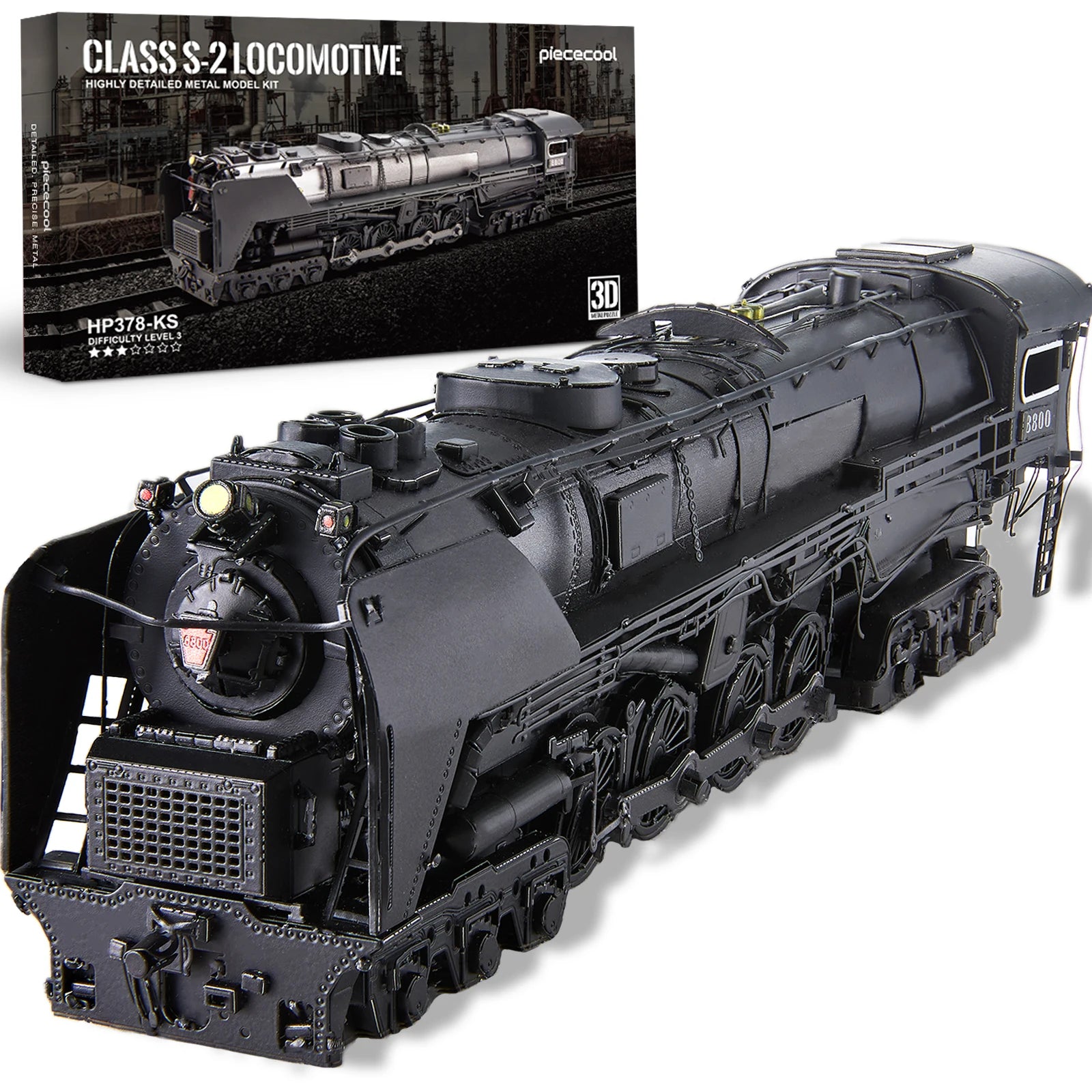 Piececool 3D Metal Puzzles Class S-2 Locomotive DIY Kit Jigsaw Assembly Model Kits for Home Collection