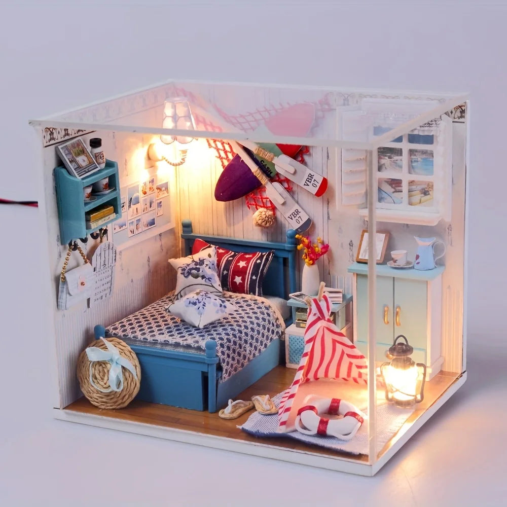 Creative DIY Wooden Model House Kit - Handcrafted Miniature Cottage, Perfect Christmas & Black Friday Gift Idea