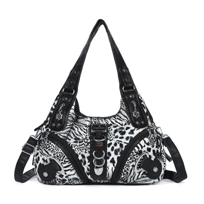 Angelkiss Women Handbags Leopard Bag Top-handle Handbag Fashion Satchel Dumpling Pack Shoulder Bag Tote Bag Hobos Large Purse