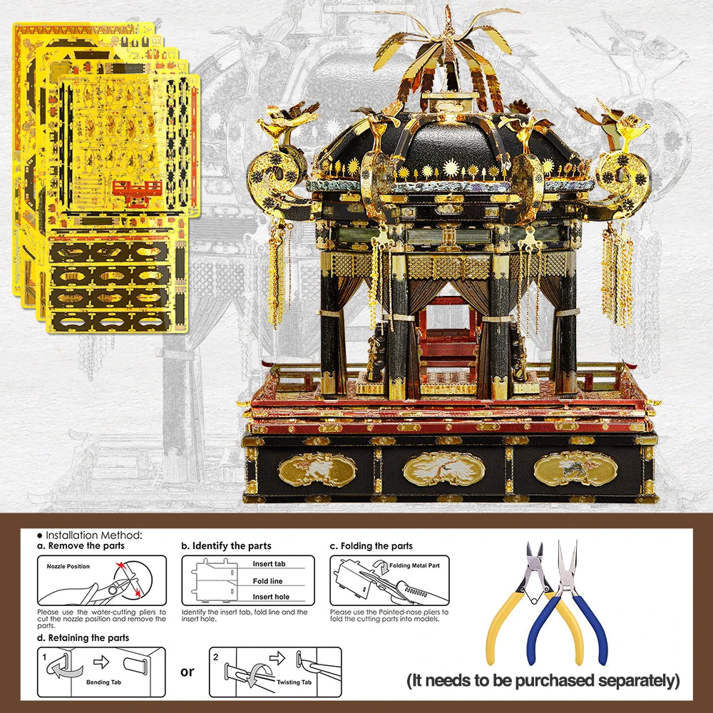 Piececool 3D Metal Puzzle Japan Takamikura Throne Jigsaw DIY Kits for Home Decoration Assembly Model Kits