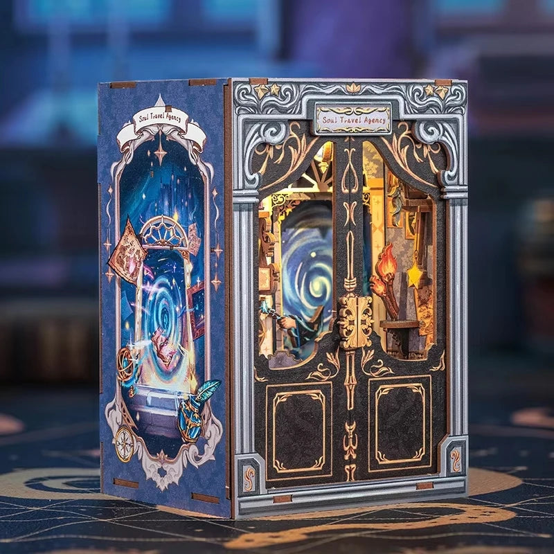 CUTEBEE Book Nook Kit DIY Doll House with LED Light Bookshelf Insert Eternal Bookstore Model Collection Series For Birthday Gift