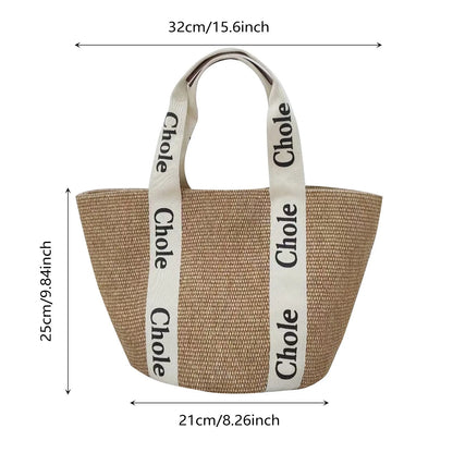 Fashionable Straw Weave Beach Bag Women's Summer Basket Bag New Style Accessories Vegetable Basket Bag Vacation Girl Bag