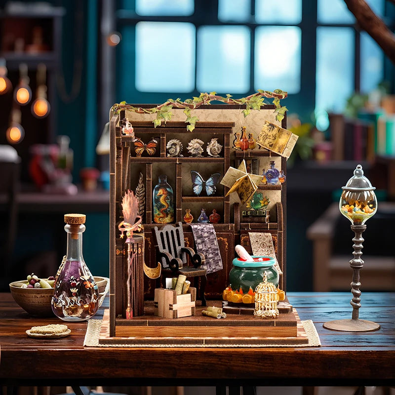New DIY Miniature Apothecary Workshop Model House - Wooden Craft Kit, Micro Scene Decor, Christmas & Black Friday Gift