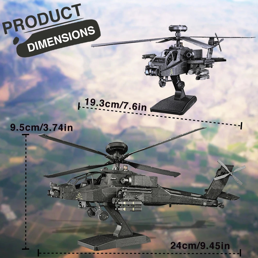 Piececool Model Building Kits Helicopter Aircraft Models 3D Puzzle DIY Fighter Toys for Teen Best Gifts for Christmas Birthday