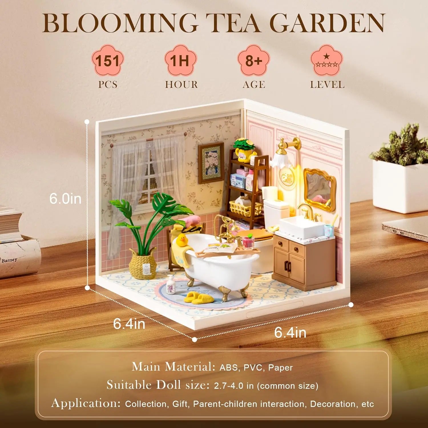 Robotime DIY Miniature Dollhouse Kit with Accessories Model Supply Store Kit with LED to Build Decent Birthday Gift