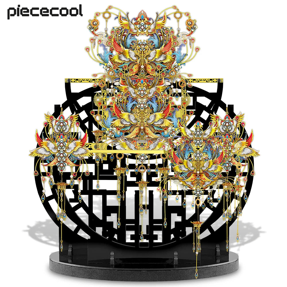Piececool 3D Metal Puzzles Birds Paying Homage to the Phoenix Model Kits DIY Jewelry Set for Teens Brain Teaser Home Decor