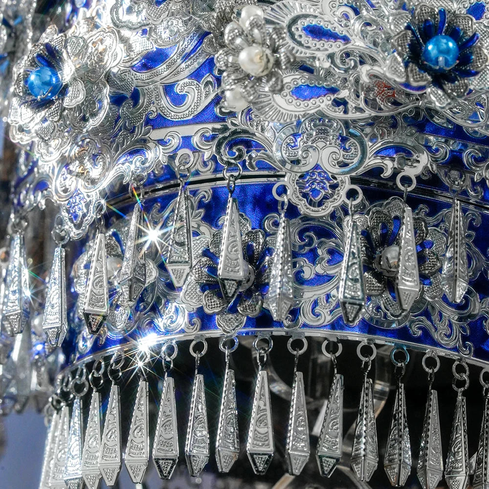 Piececool 3D Metal Puzzles Tiara-Miao Silversmithing Tiara Hair Crown with Tassels Assembly Model Kit DIY Jigsaw for Collection