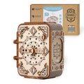 URY 3D Wooden Puzzle Music Antique Password Treasure Box Lockbox DIY Advanced Assembly Model Toys Creative Gift for Lady Girls