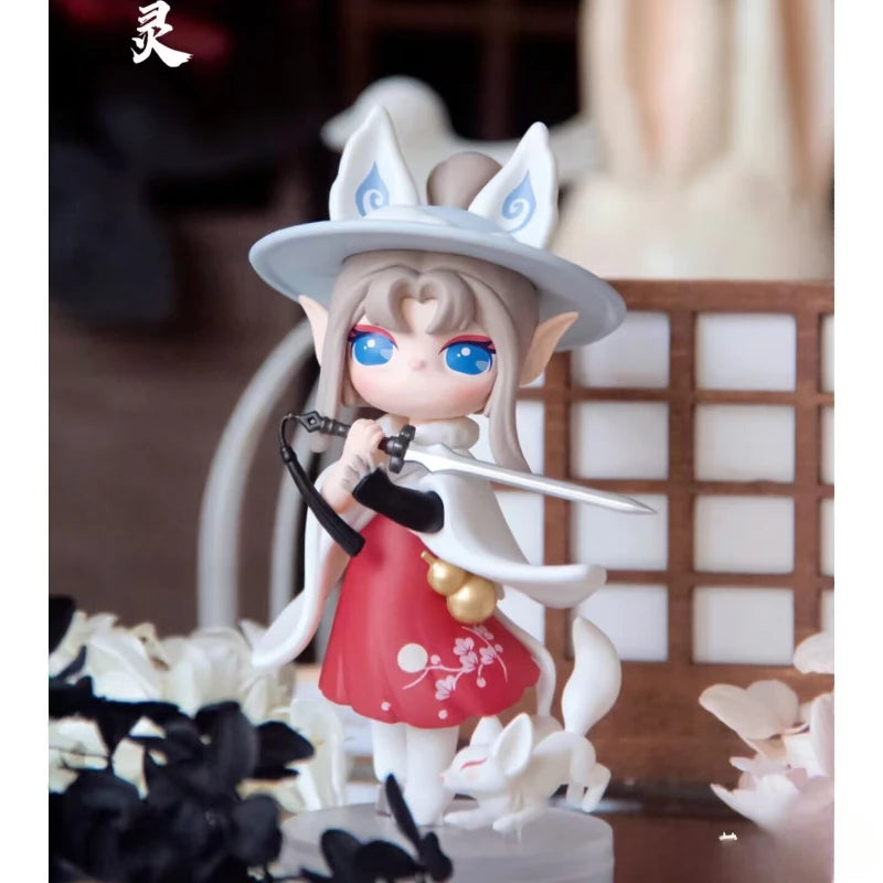 Suri Peach Blossom Nine Elves Series Blind Box Dolls Action Figure Toys Elfin Children Robotime Cartoon Decor Toys Birthday Gift