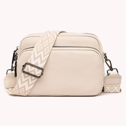 Genuine Leather Women Shoulder Bag Wide Strap Solid Color Crossbody Bags Luxury Design Handbags Mobile Phone Bag bolsa feminina