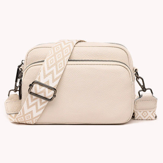 Genuine Leather Women Shoulder Bag Wide Strap Solid Color Crossbody Bags Luxury Design Handbags Mobile Phone Bag bolsa feminina