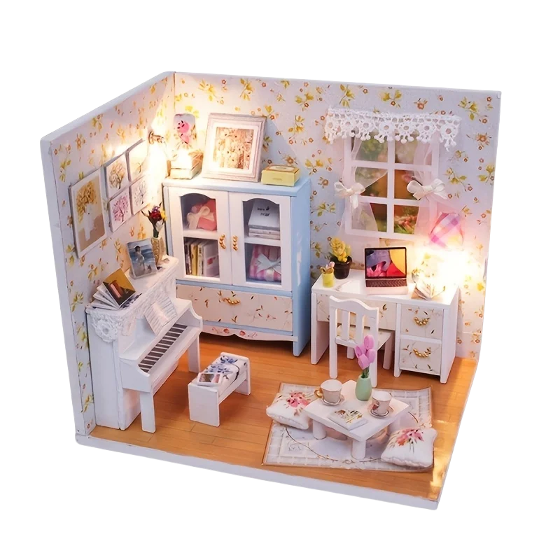 Creative DIY Wooden Model House Kit - Handcrafted Miniature Cottage, Perfect Christmas & Black Friday Gift Idea