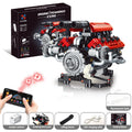KAIXING K96203 660PCS Motorized V8 Engine Building Kit with LED & APP Control STEM Educational Toys