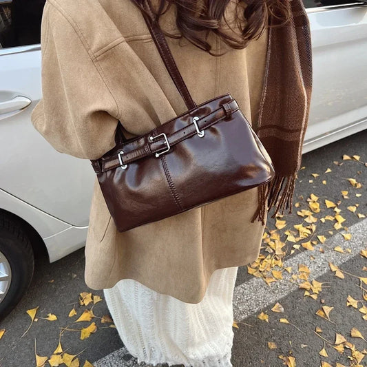 Vintage Handbag for Women Large Capacity 2024 New Autumn/winter Underarm Commuting Bag Korean Casual Single Shoulder Tote Bag