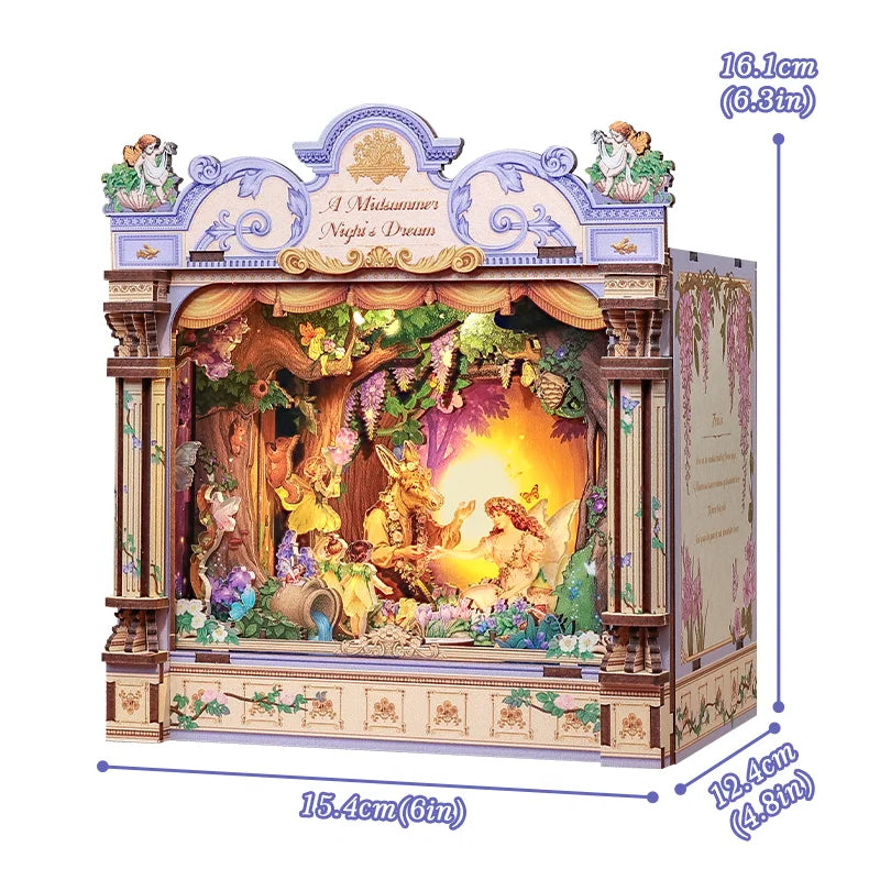 CUTEBEE 3D Miniature House DIY Book Nook Kit Wooden Puzzle for Adults Home Desk Decoration, Unique Handmade Stress Relief Gift