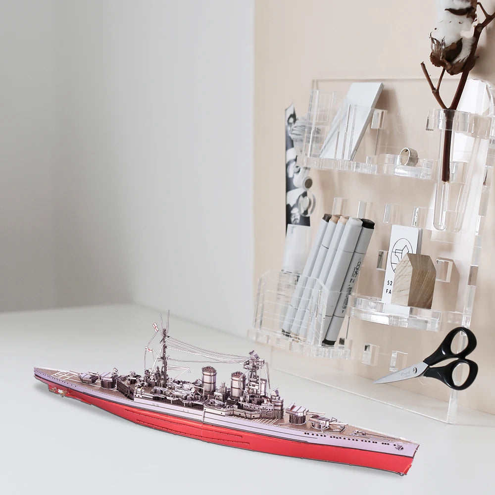 Piececool 3D Metal Puzzle Model Building Kits - Battleship HMS HOOD Jigsaw Toy ,Christmas Birthday Gifts for Adults